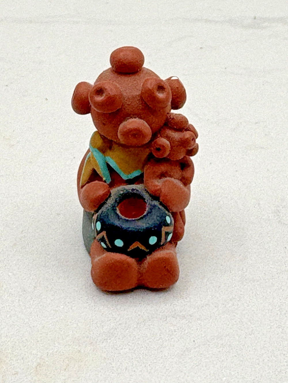 Cleo Teissedre Native American Teracotta Signed StoryTeller Figurine Mudhead